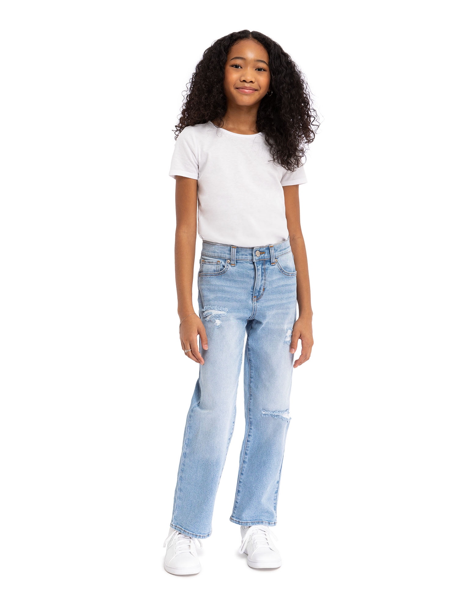 Jordache Girls High Rise Baggy Straight Jean, Sizes 5-18