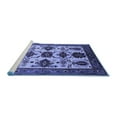 thumbnail image 2 of Ahgly Company Machine Washable Indoor Round Oriental Blue Industrial Area Rugs, 6' Round, 2 of 4