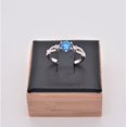 thumbnail image 4 of Bellitia Jewelry 925 Sterling Silver Adjustable Side-Stone Engagement Rings for Her, Gemstone Birthstone Finger Ring with 0.7ct Blue Aquamarine CZ Anniversary Birthday Present for Women Girls, 4 of 7
