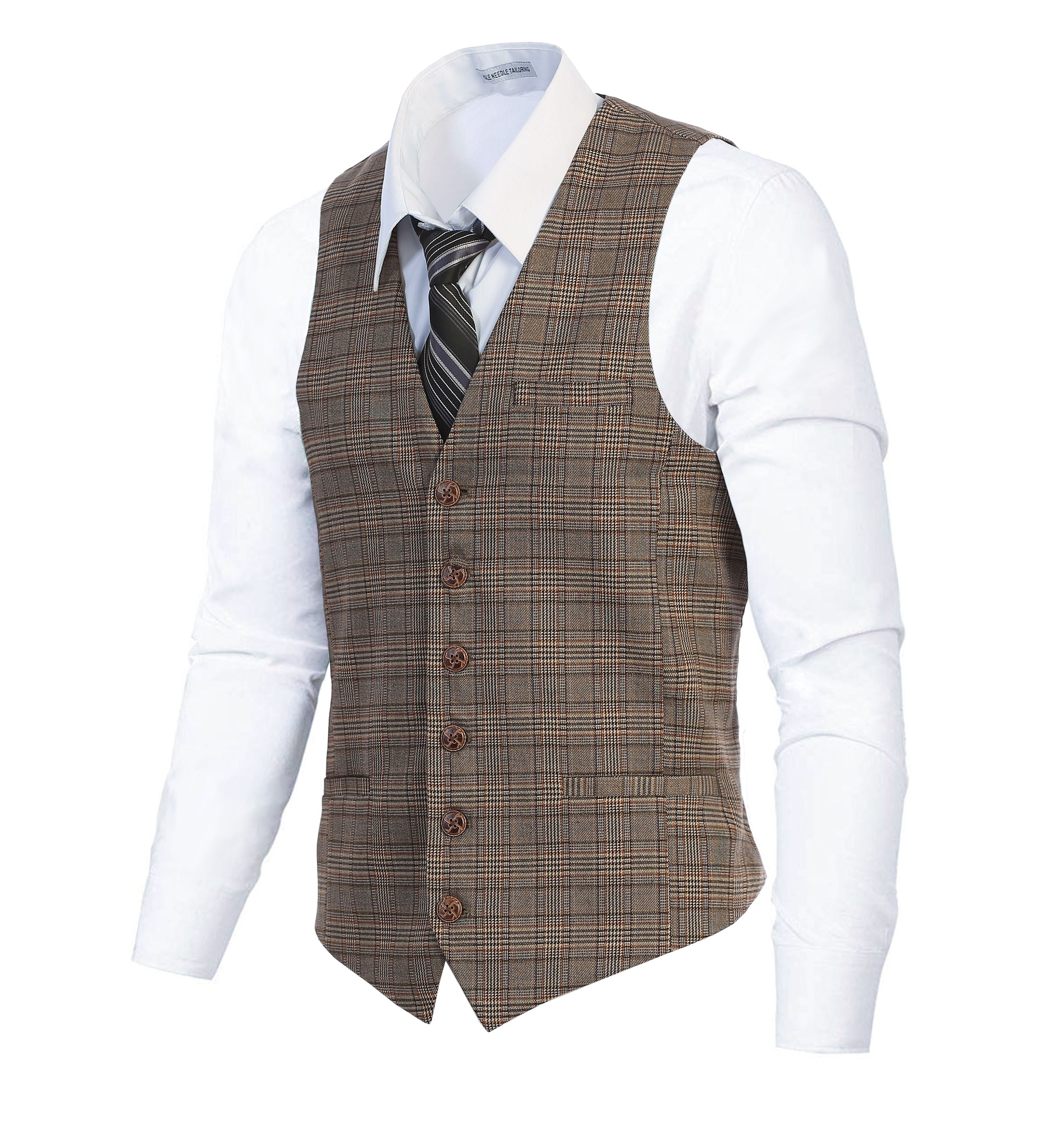 Gioberti Men's Herringbone Tweed Vest Slim Fit in Nepal at NPR 9827