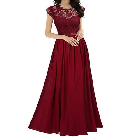 

Pntutb Dresses for Women Clearance Chiffon Dress Chiffon Stitching Lace Dress Bridesmaids Evening Gowns