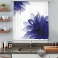 thumbnail image 5 of Blue Bohemian Sheer Curtains 96 Inches Long, Boho Modern Floral Abstract Ombre White Light Filering Curtains, Privacy Drapes Simi Floor to Veiling Curtain for Living Room Bedroom Window Treatment, 5 of 9