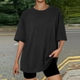 thumbnail image 6 of LWavelet Women's Oversized T-Shirt Short Sleeve Tops Round Neck Casual Loose Comfy Summer Tee Black XS, 6 of 6