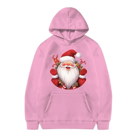 Confree Sweatshirts For Girls Graphic Print Long Sleeve Hoodie Spring Autumn Everyday Wear Soft Casual Big Girls Pullover Top Size 12-13 Years Pink