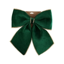 4 Pack Green Christmas Bows for Gift Wrapping, Decorative Velvet Gift Bows with Twist Tie for Presents, Tree, Wreath & Holiday Decorations, 11.42" x 13.78"