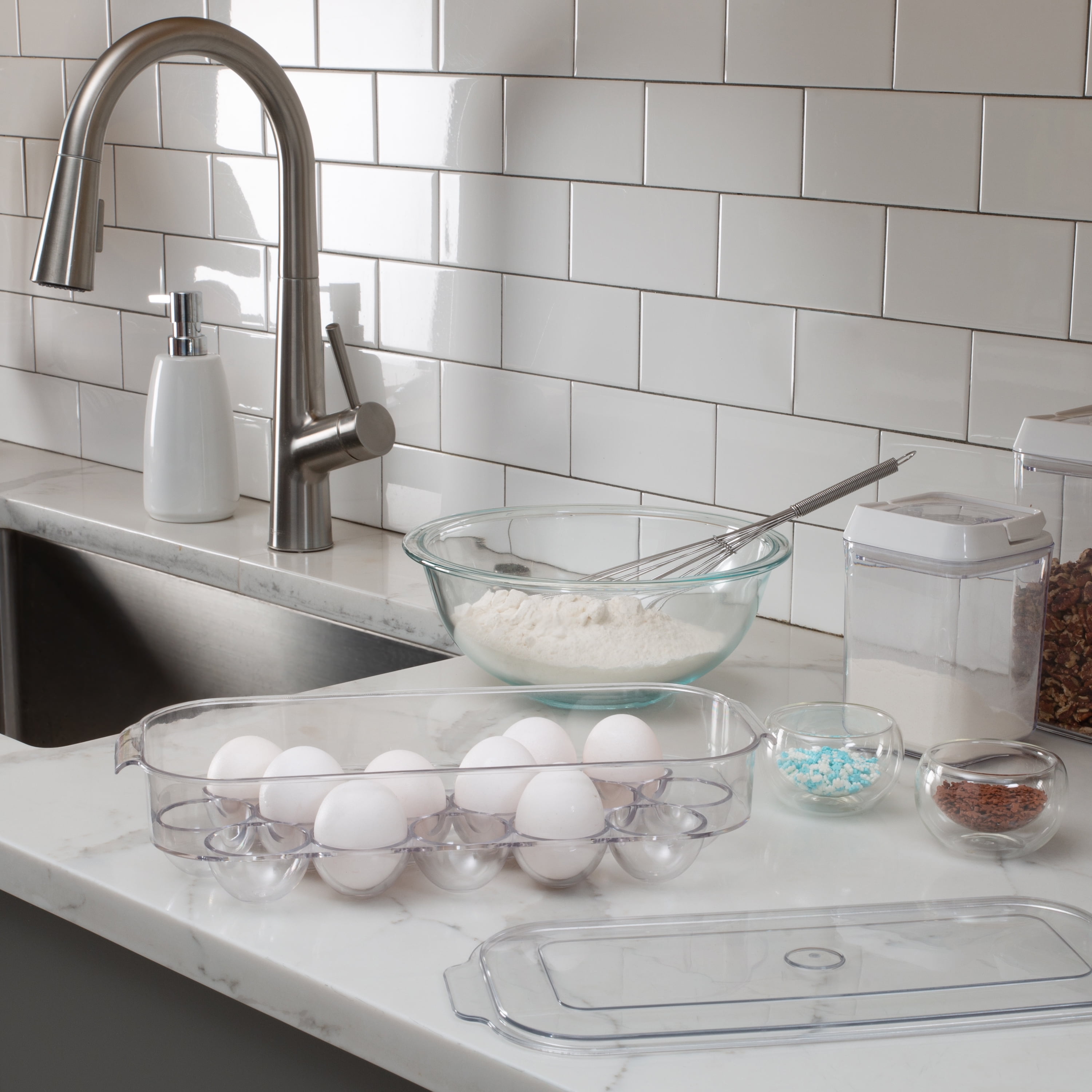 Kitchen Details 2 Pack Plastic 16 Compartment Egg Holder