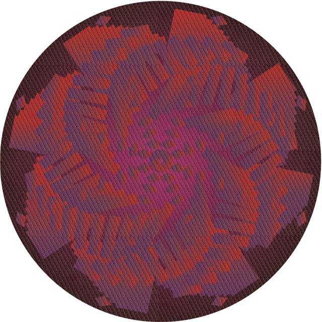 Ahgly Company Tapis d'Intérieur Ronds de Style Transitionnel Lavables à la Machine, Rouge Bourgogne, 8 Pieds Rond