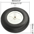 thumbnail image 2 of HUGFEGWE 3.5 inch RC Model Airplane Super Light Sponge Tire Tail Wheel Tire and Wheel Sets for RC Car Airplane PU Sponge Tire with Plastic Hub 2 Pcs CJB91-112455, 2 of 6