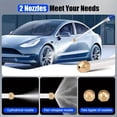 thumbnail image 2 of Jet Hose Nozzle High Pressure, Water Jet Washer Gun with 2 Different Nozzles, Garden Hose Pressure Washer Attachment for Gutter Patio Car Pet Window Glass (Blue), 2 of 7