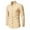 Khaki, variant on George Men's Slim Fit Cotton Business Shirt Solid Long Sleeve Button Down Dress Shirts