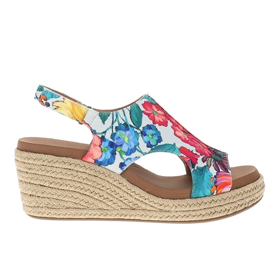 Corkys Womens Carley Floral Slingback Wedge Casual Shoes