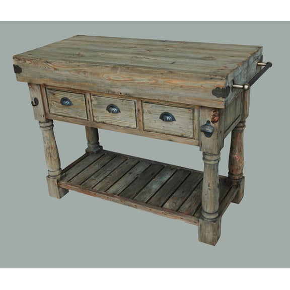 Farmhouse Island Work Console Authentic Reclaimed New Zealand Pine