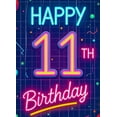 thumbnail image 4 of Neon Style 11th Birthday Banner Backdrop Happy Birthday Party Decorations Photography Props Balloon Themed Party Background Supplies, 4 of 8