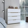 thumbnail image 2 of Atlin Designs Modern 4-Drawer Wood Bedroom Dresser in White/Light Oak, 2 of 7