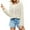 Beige, variant on Fartey Crochet Sweaters for Women Sexy Fashion Crew Neck Pullover Sweater Trendy Solid Color Sweater Soft Comfy Long Sleeve Y2k Sweaters