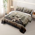 thumbnail image 3 of meiyoeat Rustic Bear Wood Bed Spread Queen For Boys, Vintage Farmhouse Cabin Queen Coverlet Set For Kids,3 Pieces, 3 of 7