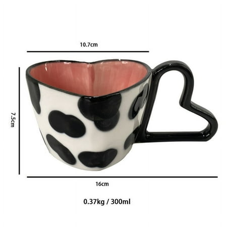 

Ceramic Coffee Mug Heart Shaped Coffee Mug with Handle Milk Mug Coffee Cup
