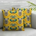 thumbnail image 3 of Kangaroo Throw Pillow Cushion Cover, Australian Aboriginal Pattern Boomerang and Koala Bear Animal, Decorative Square Accent Pillow Case,, Multicolor, 3 of 5