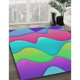 thumbnail image 2 of Ahgly Company Indoor Rectangle Patterned Dark Orchid Purple Abstract Area Rugs, 4' x 6', 2 of 6