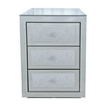 thumbnail image 4 of FFZ 3-Drawer Mirrored Nightstand Bedside Table Glass Accent End Table Silver, 4 of 5