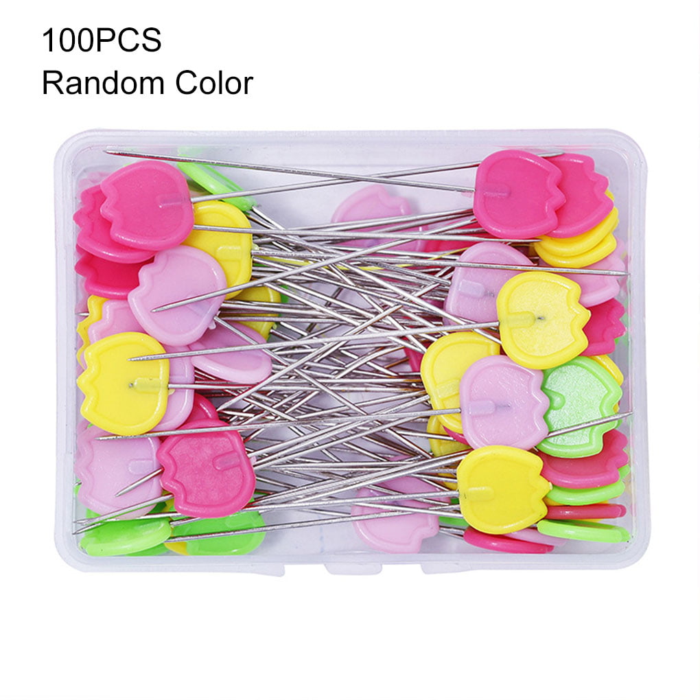 400 Pieces Flat Head Straight Pins BetterJonny Flower Button Head Sewing Pins Quilting Pins Decorative Pins for DIY Craft Dressmaker Assorted Colors 