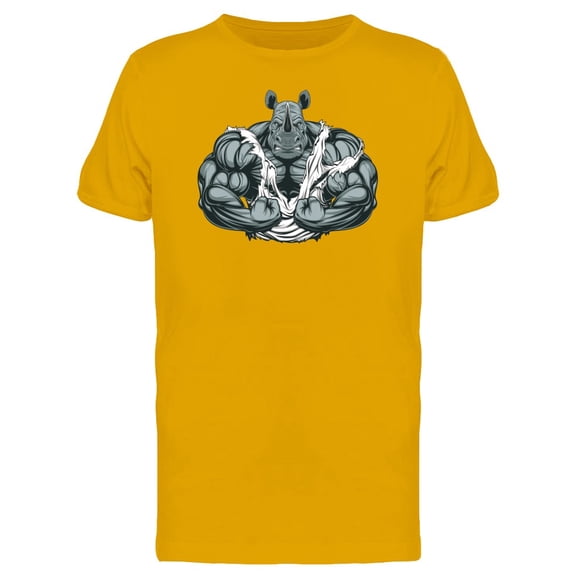 Grey Very Strong Rhino T-Shirt Men -Image by Shutterstock, Male Large