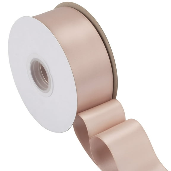 Joycrosso Vanilla Ribbon 2 Inch Wide Thick Fabric Ribbon, 50 Yards Double Faced Satin for Gift Wrapping Floral Bouquets Wedding Party Decoration