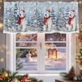 thumbnail image 5 of Valances for Windows Xmas Polar Bear Christmas Tree on Blue Rod Pocket Short Curtain for bathroom living room bedroom White Snow Seamless 1 Panel 42x12in, 5 of 7