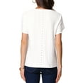thumbnail image 3 of INSPIRE CHIC Summer Women's Short Tulip Sleeve Front Button Down V Neck Eyelet Blouse XS White, 3 of 6