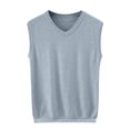 thumbnail image 3 of Momasggi Men's Knit Sweater Vest Fall Loose Fit Sleeveless Knit Pullover Casual V Neck Vests Soft Lightweight Solid Color Sweaters Gray XL, 3 of 5