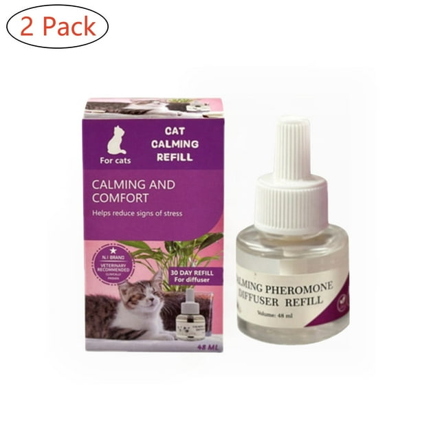 Productos calmantes para gatos, 48 ml de feromonas para gatos que evitan que se arañen y orinen. Feromonas para gatos, agente calmante emocional antiestrés para gatos, 2 unidades.