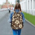 thumbnail image 6 of FORMRS Unisex Backpack Elementary School Travel Bookbag with Reflective Stripes, Brown Floral, 6 of 7