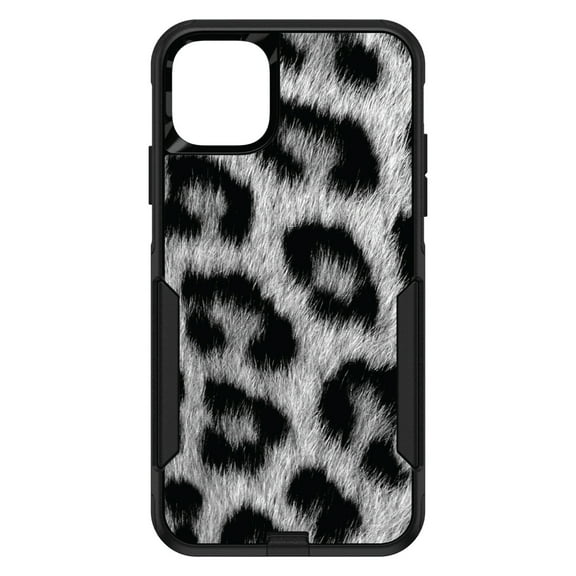 DistinctInk Custom SKIN / DECAL compatible with OtterBox Commuter for iPhone 11 Pro MAX (6.5" Screen) - Black White Snow Leopard Fur Print