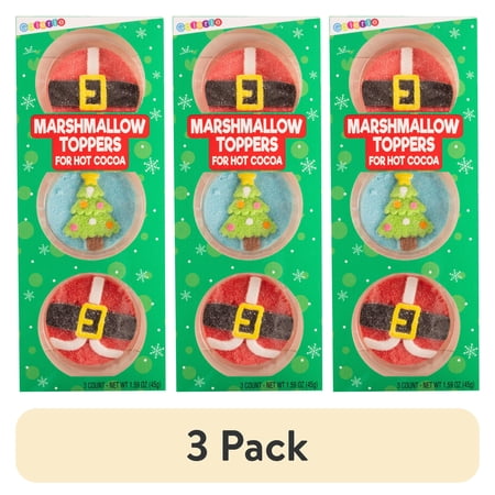 (3 pack) Galerie Christmas 3 Count Marshmallow Topper Gift Set, Dairy-Free, 1.59 oz