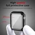thumbnail image 2 of VEEkI 2 Pack Case Built in Tempered Glass Screen Protector Compatible with Apple Watch Series 7 41mm, Hard PC Case Ultra-Thin Bumper Overall Protective Cover- Black, 2 of 5