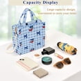 thumbnail image 4 of Corduroy Composite Fabric Tote Bag Magnetic Snap Large Capacity Crossbody Bag Beige Shoulder Strap Cherry and Blue Bows, 4 of 8