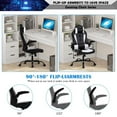 thumbnail image 6 of YRLLENSDAN Ergonomic Racing Gaming Chair with Lumbar Support, Adjustable Leather Office Chair with Massager, Comfy Computer Chair with Flip up Arms for Adults, whITE, 6 of 7