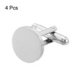 thumbnail image 3 of Paquete de 4 gemelos de 15mm de diámetro para hombres, gemelos de camisa redondos de acero inoxidable, plata, 3 of 7