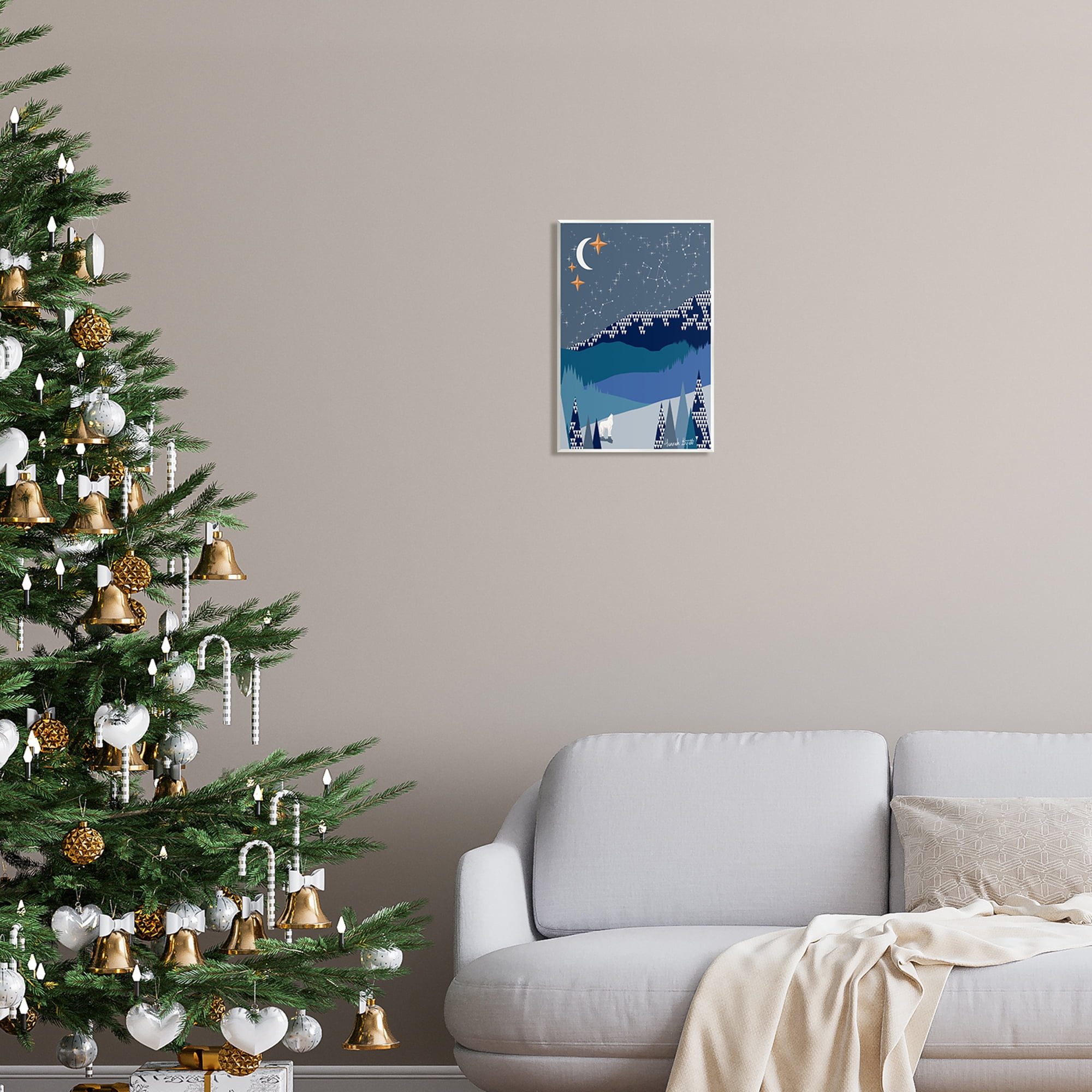 Stupell Industries Winter Night Landscape Holiday Painting Unframed Art Print Wall Art, 10 x 15