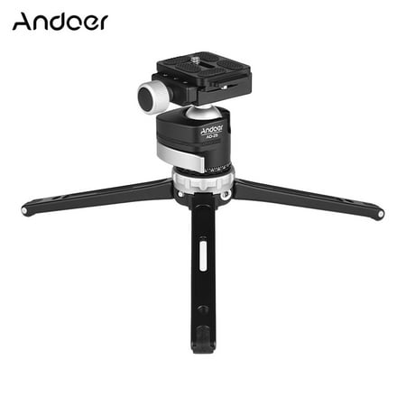 Andoer Table Desktop Mini Travel Tripod with Panoramic Ball Head Quick Release Plate 360? Rotating Photographic Bracket Holder for Canon Nikon Sony DSLR for GoPro Hero 7/6/5/4/3+ Yi Lite 4K for X 8