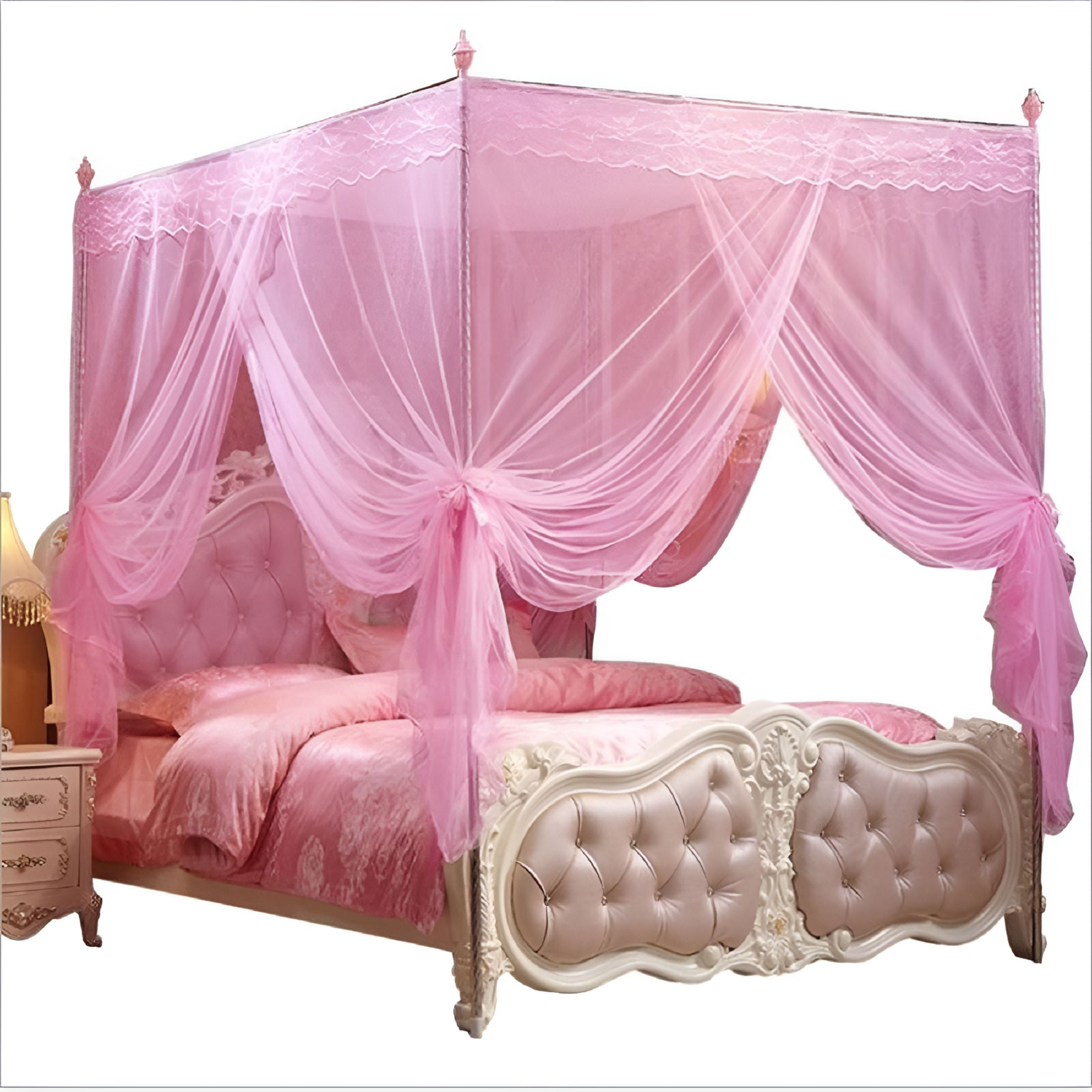 LAMIRO Square Bed Canopy for Girls (1 Count)