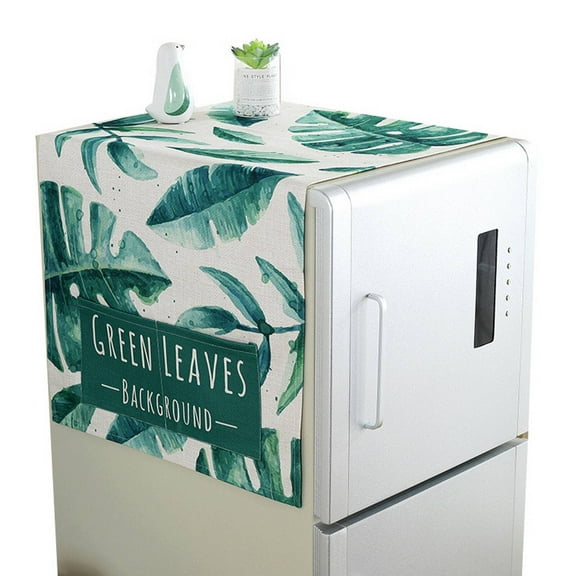 AUQ Fridge Dust Cover,Fade and Mold Resistant Refrigerators Cover,Quick-Drying Feature Washing Machine Top Cover,Green