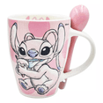 thumbnail image 2 of Set Tazas Stitch & Angel Disney Original Cerámica Con Cuchara, Color Rosa, Azul, 2 of 3
