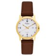 thumbnail image 1 of Orlean Mens Easy to Read Watch with Date - 316L Stainless Steel Case with Leather Watch Band - 38mm Analog Men's Wrist Watches - White Dial - Gold / Brown Band, 1 of 4
