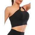 thumbnail image 5 of SHCKE One Shoulder Sports Bras for Women Workout Yoga Crop Top Bras Medium Impact Support Active Bra with Removable Pads, 5 of 6