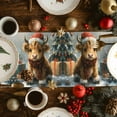 thumbnail image 3 of Burlap Table Runner 90 Inches Long,Cow Santa Hat Christmas Winter Xmas Tree Non-Slip Kitchen Table Runners for Dining Room Everyday Use Party Table Decorations Vintage Oil Painting Art, 3 of 9