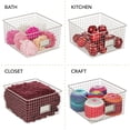 thumbnail image 3 of mDesign Bedroom Closet Storage Organizer Basket with Label Slot, 2 Pack, Satin, 3 of 7