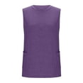 thumbnail image 5 of Tdoqot Womens Tank Tops with Pockets- Sleeveless Casual Summer Soft Loose Fit Crewneck Cotton Shirts Purple Size 3XL, 5 of 6