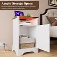 thumbnail image 3 of RoyalCraft Farmhouse Nightstand w/ LED Lights & Charging Station, Set of 2, Antique White, 3 of 9