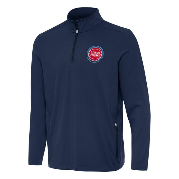 Men's Antigua  Navy Detroit Pistons Perilous Quarter-Zip Sweatshirt